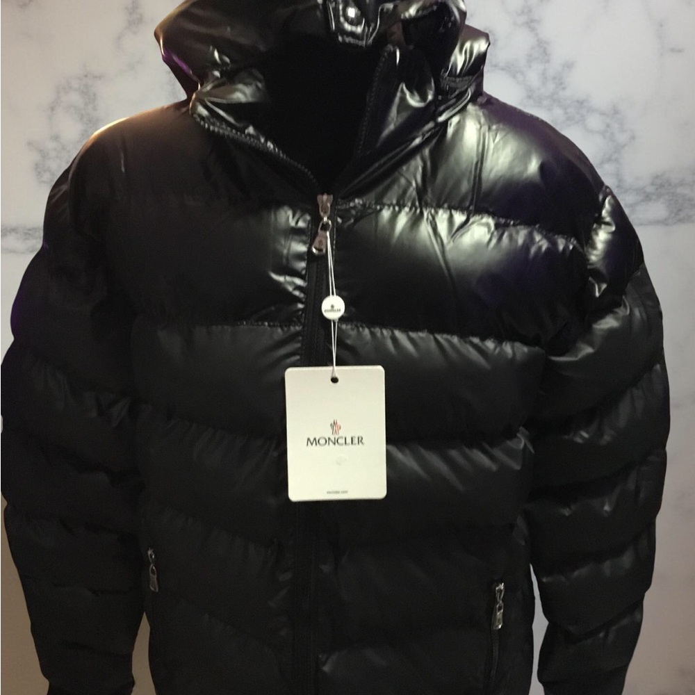 Moncler Shiny Black Puffer Jacket for Men